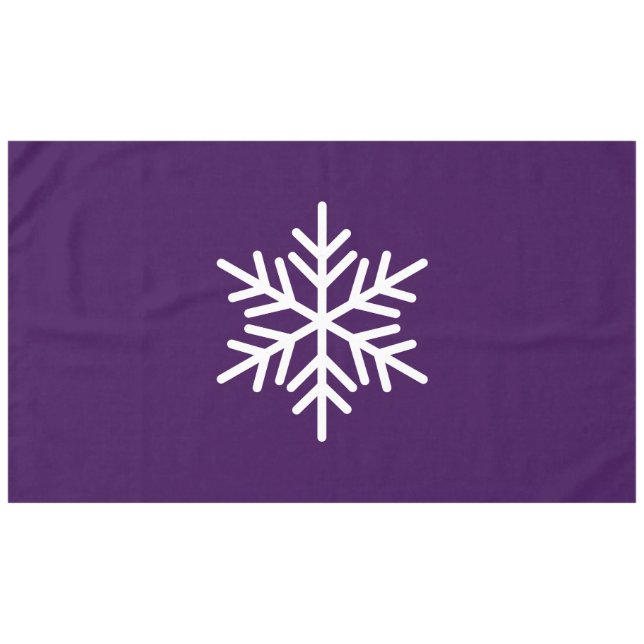 Fun Sophisticated Nordic Snowflake On Deep Purple Tablecloth (Front (Horizontal))