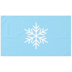 Fun Sophisticated Nordic Snowflake On Frost Blue Tablecloth
