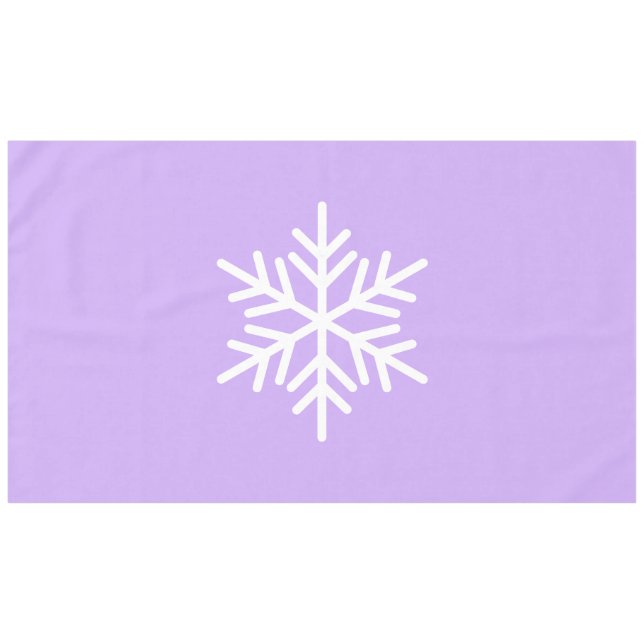 Fun Sophisticated Nordic Snowflake On Light Purple Tablecloth (Front (Horizontal))
