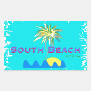 Fun South Beach, Florida Rectangular Sticker