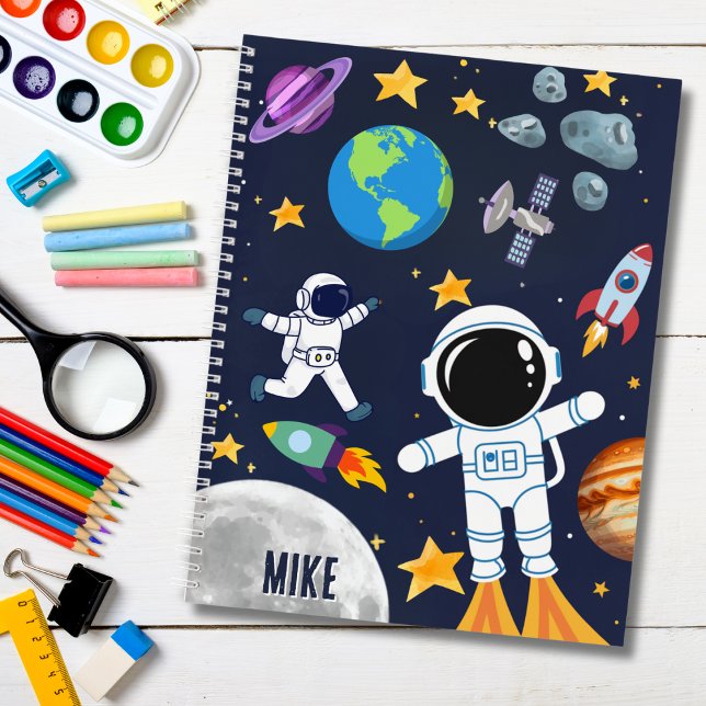 Fun Space Astronaut Planet Moon Stars,Cute Kid Notebook (Creator Uploaded)