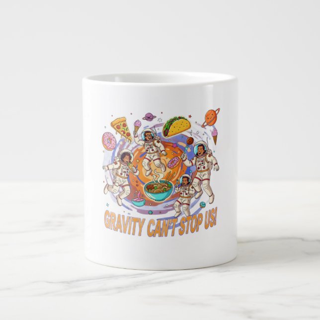 Fun Space Food Adventure Design | Cosmic Food Large Coffee Mug (Front)