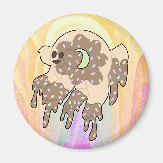 Fun Sparkly Doughnut Dog Magnet (Front)