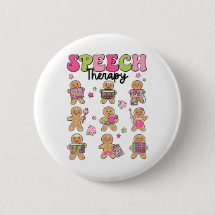 Fun Speech Therapy Gingerbread Cookies Slp Christm 6 Cm Round Badge