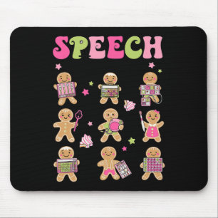 Fun Speech Therapy Gingerbread Cookies SLP Christm Mouse Pad