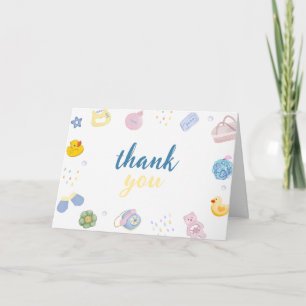 Fun Splish Splash Rubber Duck Bath Baby Shower Thank You Card