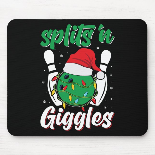 Fun Splits n Giggles Bowling Player Christmas Bowl Mouse Pad (Front)