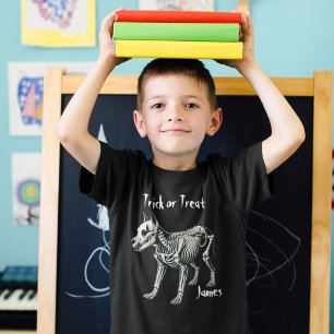 Fun Spooky Dog Skeleton, Halloween Personalised T-Shirt
