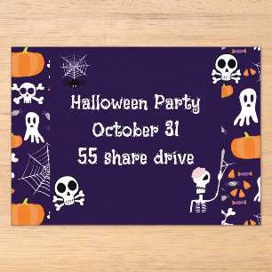 Fun Spooky Halloween Characters Acrylic Invitations