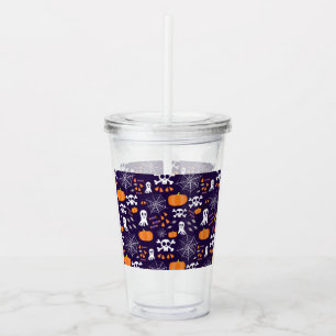 Fun Spooky Halloween Characters Acrylic Tumbler