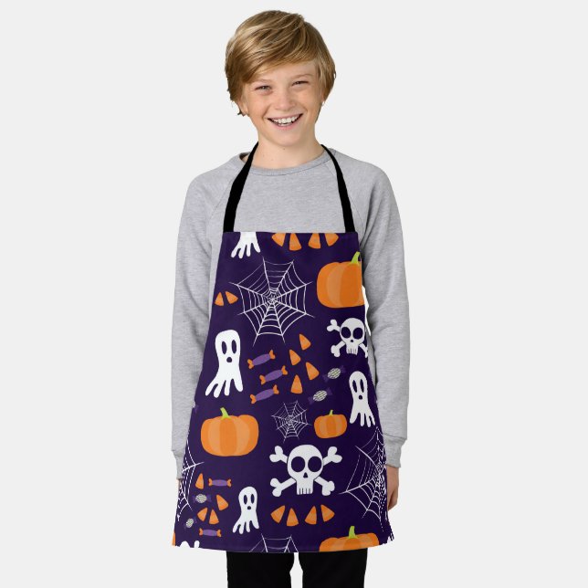 Fun Spooky Halloween Characters Apron (Worn)