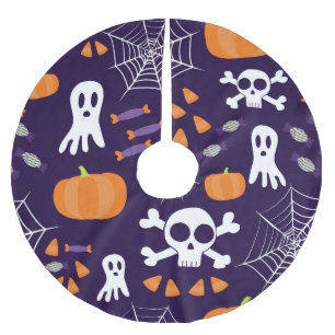 Fun Spooky Halloween Characters Brushed Polyester Tree Skirt