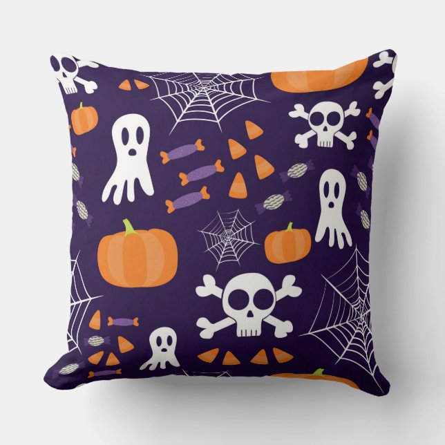 Fun Spooky Halloween Characters Cushion (Front)
