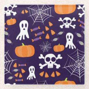 Fun Spooky Halloween Characters Glass Coaster
