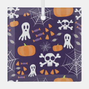 Fun Spooky Halloween Characters Glass Tree Decoration