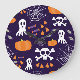 Fun Spooky Halloween Characters Large Clock