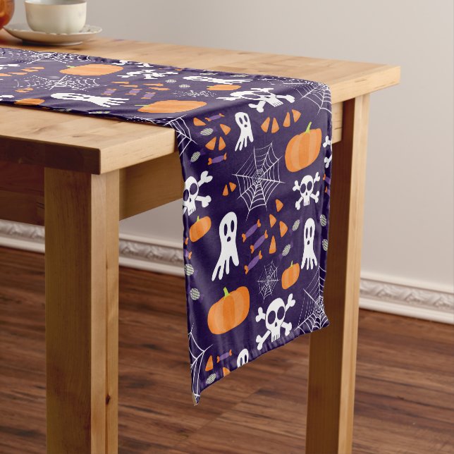 Fun Spooky Halloween Characters Long Table Runner (In Situ)