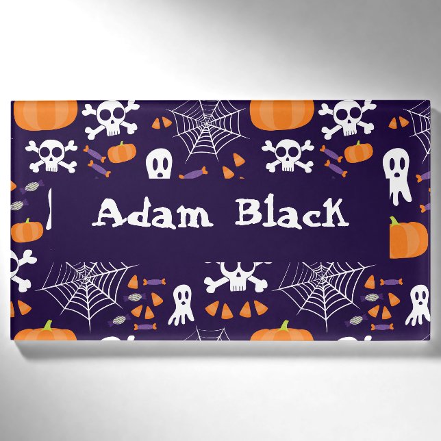 Fun Spooky Halloween Characters Name Tag (Front)