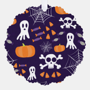 Fun Spooky Halloween Characters Tree Decoration Card