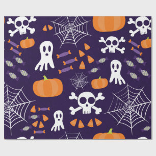 Fun Spooky Halloween Characters Wrapping Paper