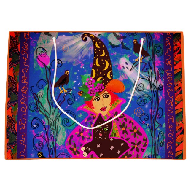 Fun Spooky Personalised Trick or Treat  Large Gift Bag (Front)