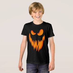 Fun Spooky Scary Pumpkin Jack O Lantern Face Tri-Blend Shirt