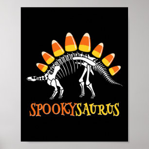 Fun Spookysaurus Candy Corn Dinosaur Halloween Tod Poster