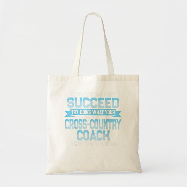 Fun Sport Coach Gift Funny Cross-Country Saying  Tote Bag (Front)