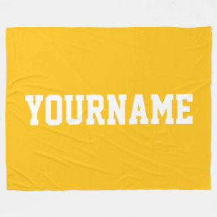 Fun Sporty Athletic White Your Name On Bold Brown Fleece Blanket