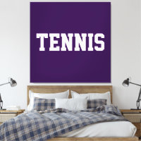 Fun Sporty Bold Purple Athletic White TENNIS Text