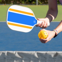 Fun Sporty Bright Blue Yellow White Racing Stripes