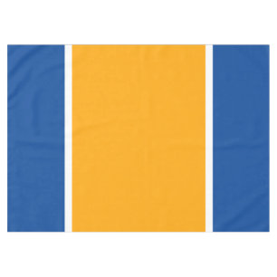 Fun Sporty Bright Orange Royal Blue White Stripes  Tablecloth