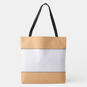 Fun Sporty Chic Wide White Light Orange Stripes Tote Bag