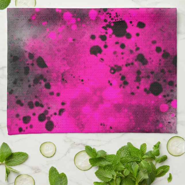Fun spray paint effect  Tea Towel  (Folded)