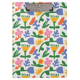 Fun Spring Floral Pattern Clipboard