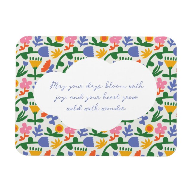 Fun Spring Floral Pattern Magnet (Horizontal)