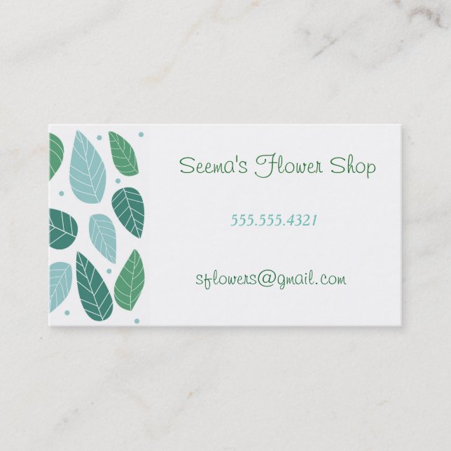 Fun Spring Leaves Business Card (Front)