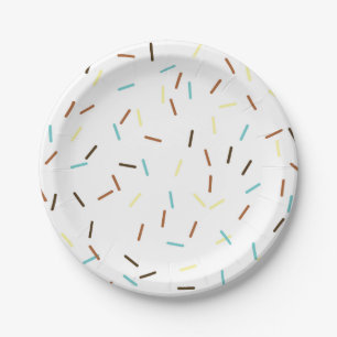 Fun Sprinkles Pattern Birthday Paper Plate