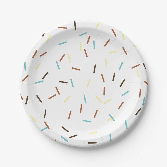 Fun Sprinkles Pattern Birthday Paper Plate (Front)