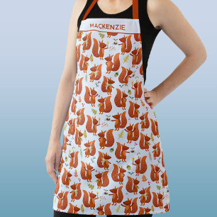 Fun Squirrel Personalized Name Apron