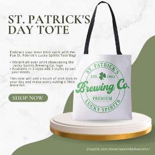 Fun St. Patrick's Lucky Spirits Tote Bag