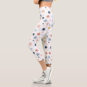 Fun Star Pattern Capri Leggings