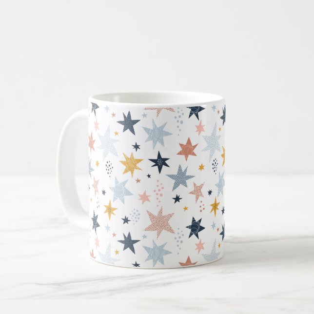 Fun Star Pattern Coffee Mug (Front Left)