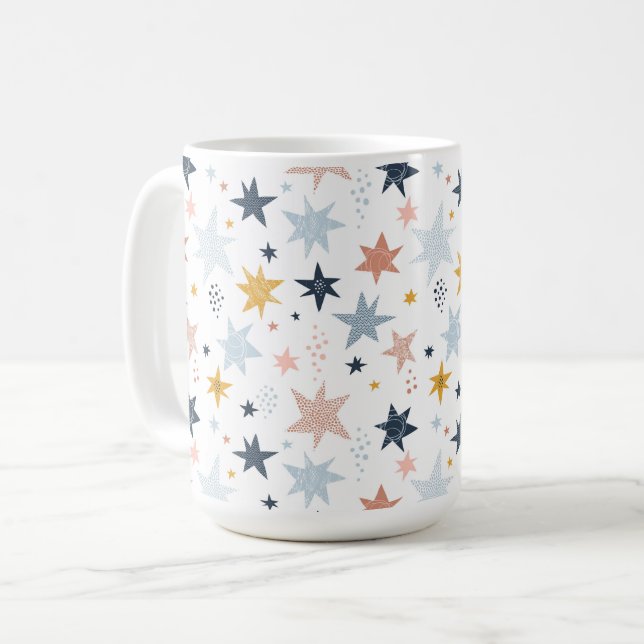Fun Star Pattern Coffee Mug (Front Left)