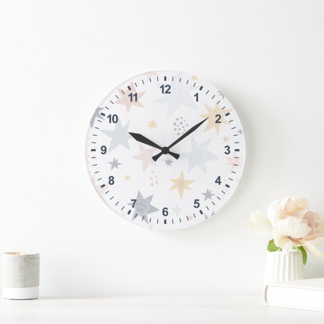 Fun Star Pattern Large Clock (Home)