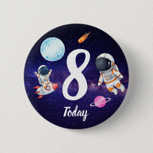 Fun star Spaceman child's Birthday 6 Cm Round Badge