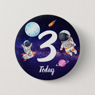 Fun star Spaceman child's Birthday 6 Cm Round Badge