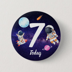 Fun star Spaceman child's Birthday 6 Cm Round Badge