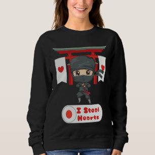 Fun Steal Hearts Ninja Boys & Girls Valentines Day Sweatshirt
