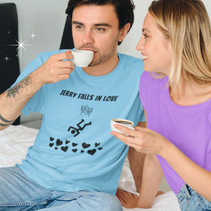 Fun Stick Figure People Fall in Love T-Shirt